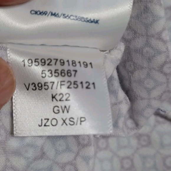 Lands' End Size XS Twist Front Knit Dress 3/4 Sleeve Geometric Print Pockets NEW - Picture 9 of 10